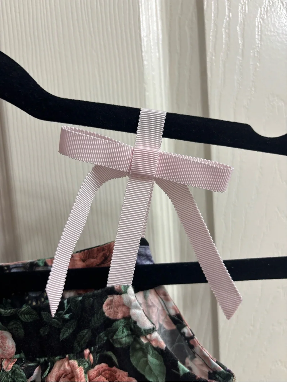 Hanna Andersson Black Floral & Butterfly Dress Pink Ribbon Straps